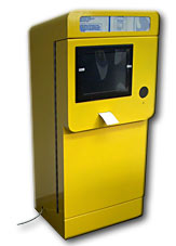 Picture of Touch-Screen/Ticket-Printing Console. Please click to see in more detail